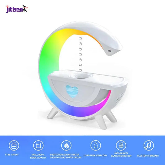 Anti-Gravity Water Drop Humidifier & Bluetooth Speaker with LED Atmosphere Light