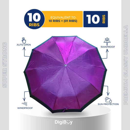 10(=10) Ribs VIP Rahman Umbrella -Glossy Polyester Fabric (6 Colour)