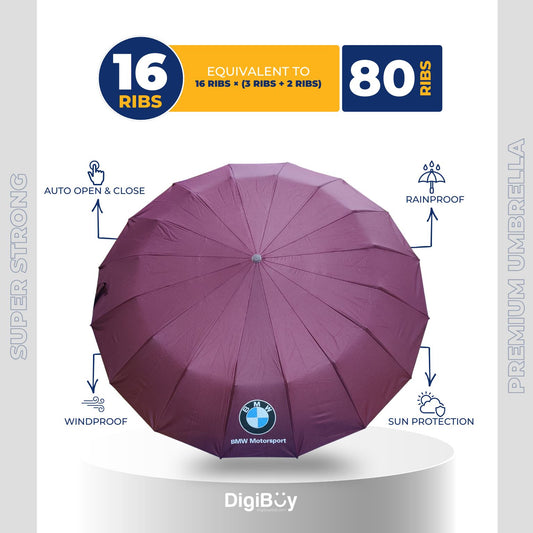 BMW 16(=80) Ribs Automatic Open & Close Compact Umbrella (4 Color)