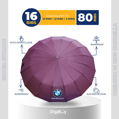 BMW 16(=80) Ribs Automatic Open & Close Compact Umbrella (4 Color)