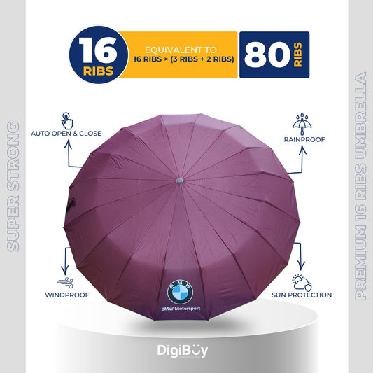 BMW 16(=80) Ribs Automatic Open & Close Compact Umbrella (4 Color)