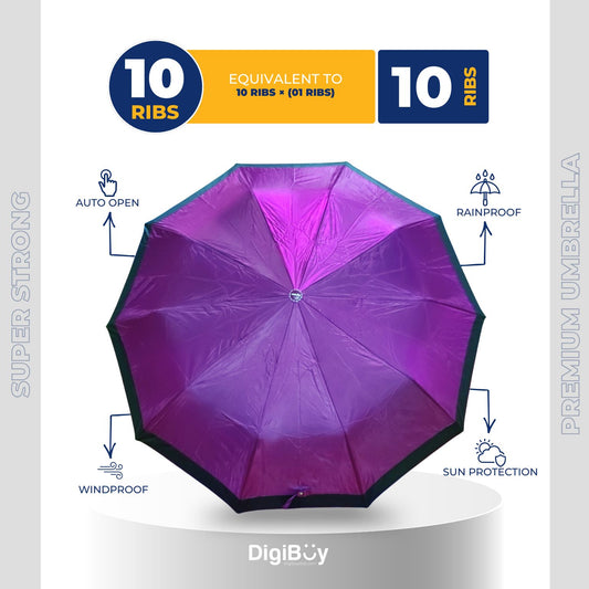 10(=10) Ribs VIP Rahman Umbrella -Glossy Polyester Fabric (6 Colour)