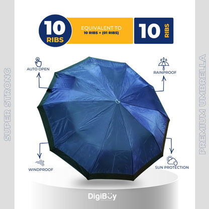 10(=10) Ribs VIP Rahman Umbrella -Glossy Polyester Fabric (6 Colour)