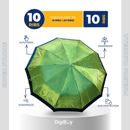 10(=10) Ribs VIP Rahman Umbrella -Glossy Polyester Fabric (6 Colour)