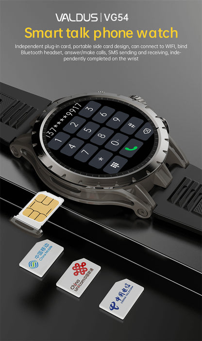Valdus VG54 Pro 4G LTE SIM Android Smart Watch with AMOLED Display, Camera, GPS & Calling Support
