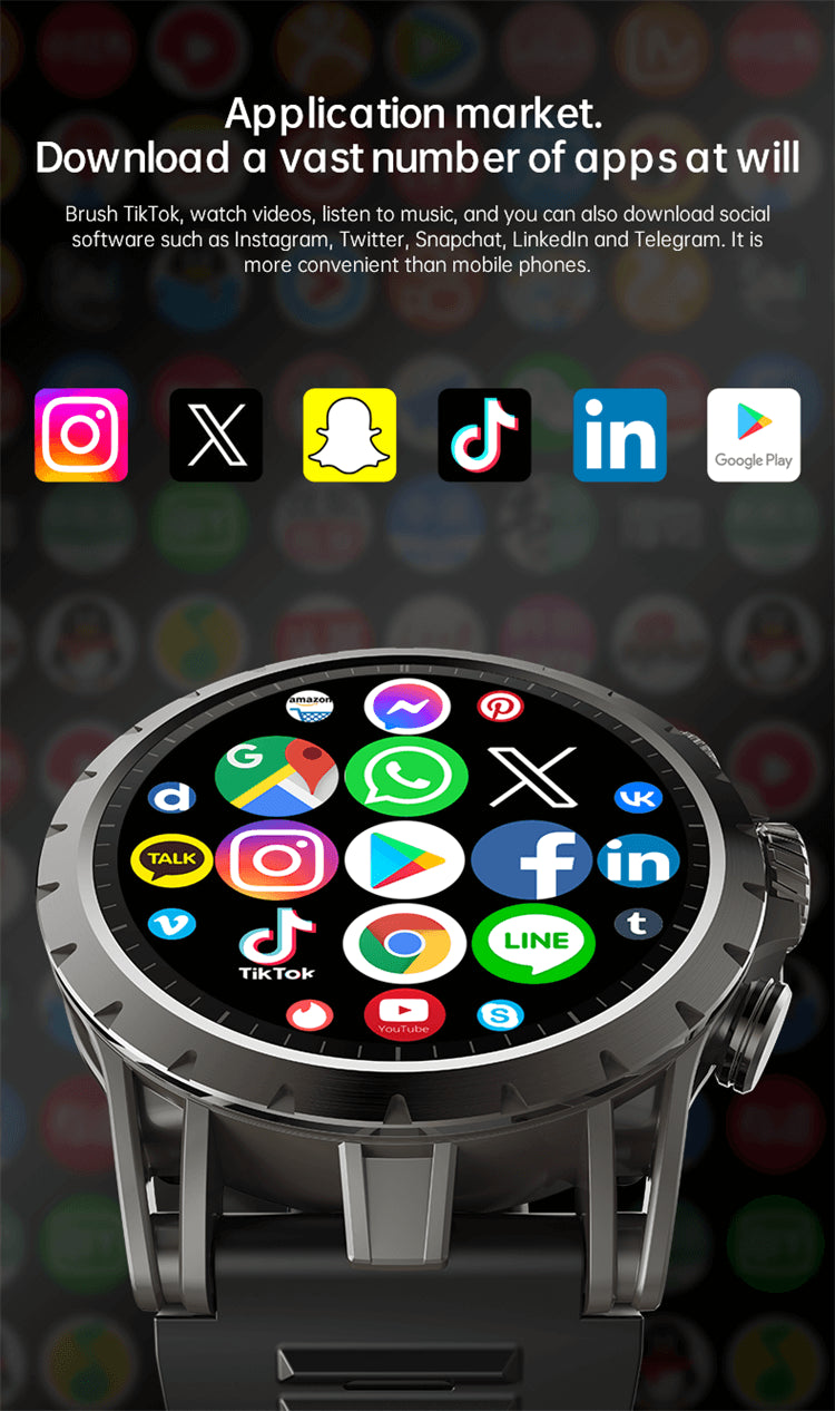 Valdus VG54 Pro 4G LTE SIM Android Smart Watch with AMOLED Display, Camera, GPS & Calling Support