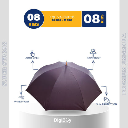8(=8) Ribs Rahman Mukut Automatic Open Long Umbrella  (4 Colour)