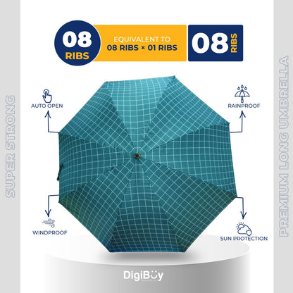 8(=8) Ribs Rahman Mukut Automatic Open Long Umbrella  (4 Colour)