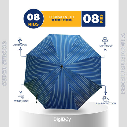 8(=8) Ribs Rahman Mukut Automatic Open Long Umbrella  (4 Colour)