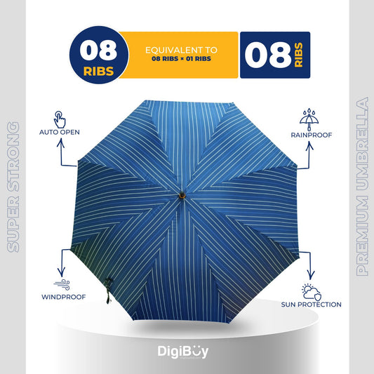 8(=8) Ribs Rahman Mukut Automatic Open Long Umbrella  (4 Colour)