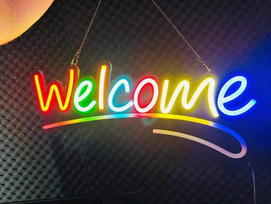 GearUP WELCOME Neon Sign For Greetings at Shop, Restaurant , Pharmacy, Cafe